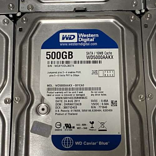 500GB WD hard disk Hdd 硬碟 全部已慢掃包無壞軌 如圖 60/件 110/2件 150/3件