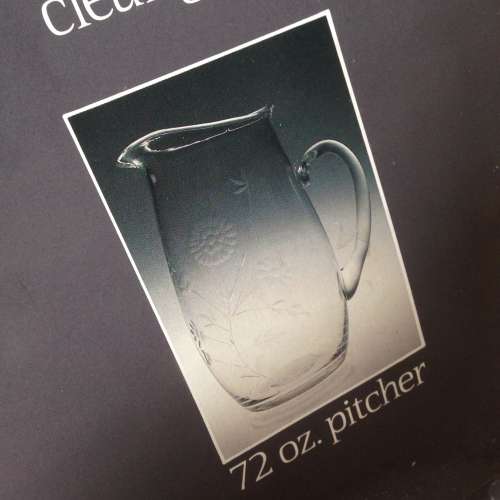 🥛 NEW CATHAY 72oz Glass Pitcher Hand blown and hand cut NEW 全新 廚房 手工 ...