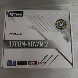 行貨極新淨Asrock B760m hdv/m.2 主機板支援12-14代Intel cpu not h610 b660 z690 ...