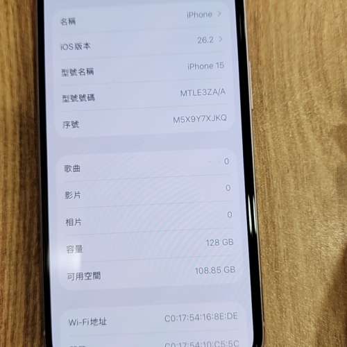 港行 iPhone 15 128GB