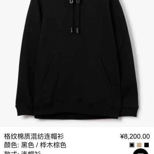 全新BURBERRY格紋帽衛衣