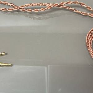 限量1條[日本耳罩線](平穿 フラット)7n冷凍單晶銅鍍銀箔絲線長晶體耳罩升級線，咖啡...