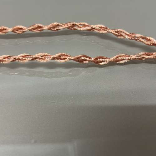 限量1條[日本耳罩線](平穿 フラット)7n冷凍單晶銅鍍銀箔絲線長晶體耳罩升級線，咖啡...