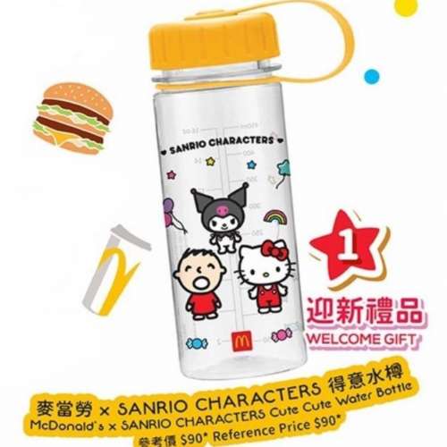 🧒 MCDONALD SANRIO Plastic Water Bottle 450ml NEW 全新 塑料水瓶 👧
