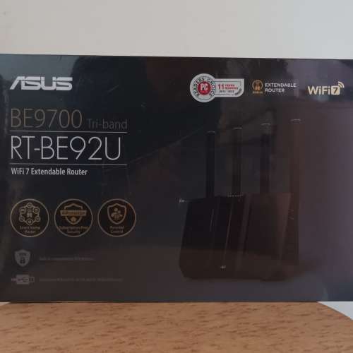 Asus RT-BE92U BE9700 Tri-band Wi-fi 7 Extendable Router (英國版)