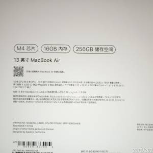 Apple macbook air M4 16Gram 256G SSD