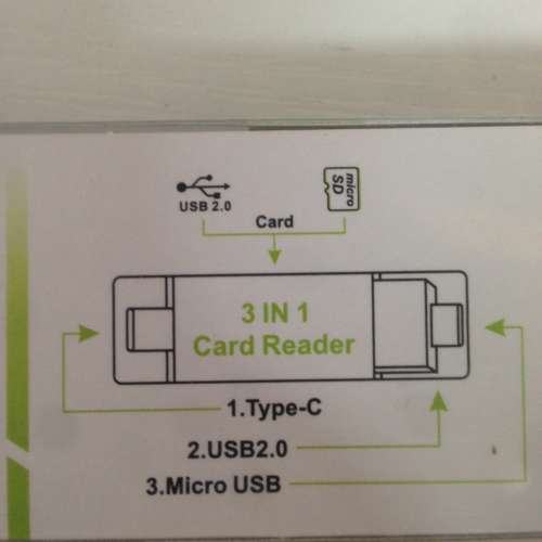 📱 OTG 3 in 1 Multifunctional Card Reader Type-C Micro USB NEW 全新 多功能 三...
