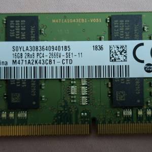 Samsung 16GB DDR4 2666MHz SODIMM 記憶體