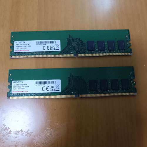 ADATA DDR4 3200 16GB 記憶體 （两條8G）