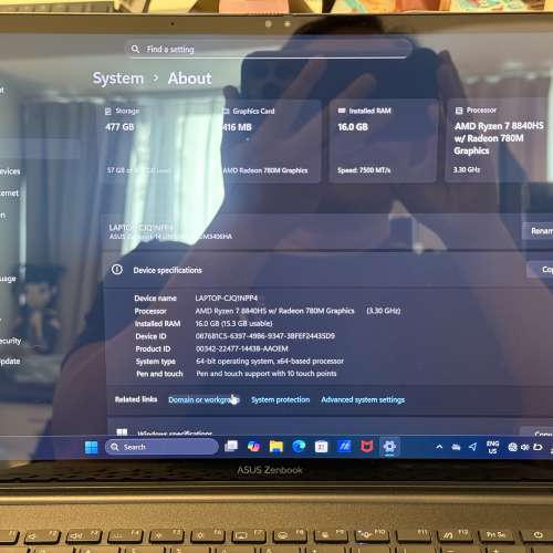 (不議價) ASUS Zenbook 14 OLED 8840HS 16GB RAM 512SSD