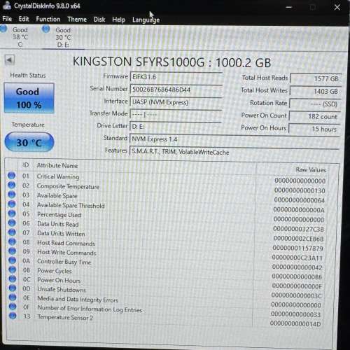 Kingston FURY Renegade 1TB M.2 PCIe Gen4x4