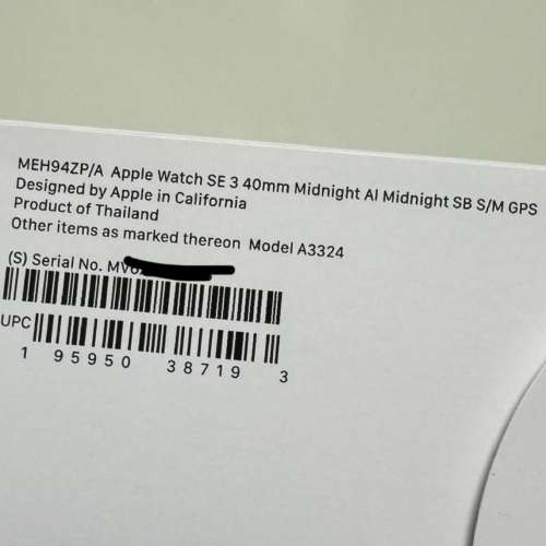 全新港行Apple Watch SE 3 40 MM Midnight 黑色