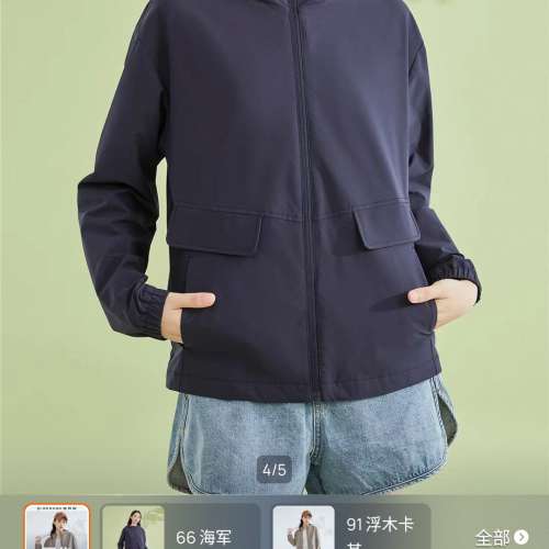 Giordano 佐丹奴藍色連帽外套