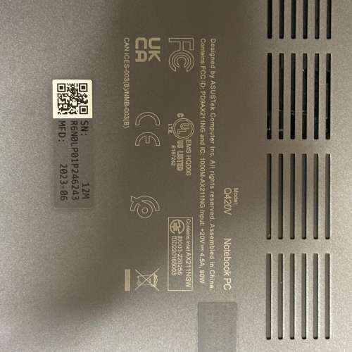 ASUS Zenbook 14X OLED (Q420V) 95%新 電池97%
