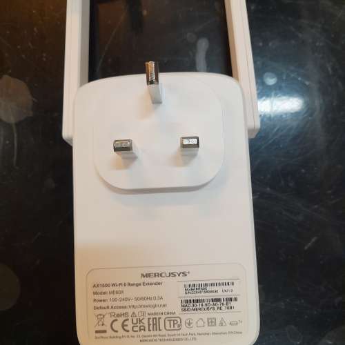 Mercusys ax1500 wifi6 訊號延伸器 me60x