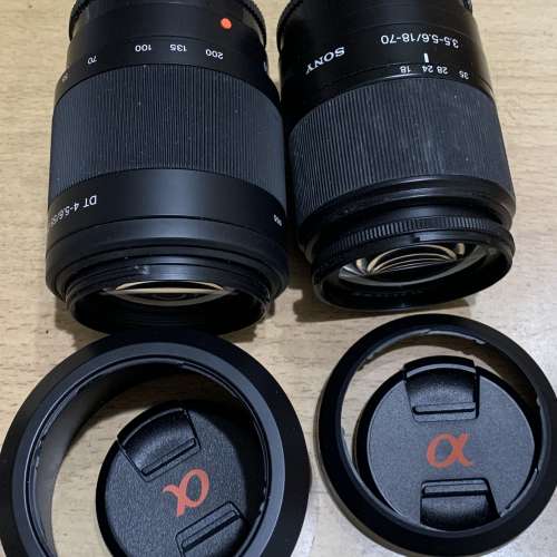 平用兩支Sony 鏡頭18-70mm+55-200mm 鏡片清冇花冇霉9成新以上