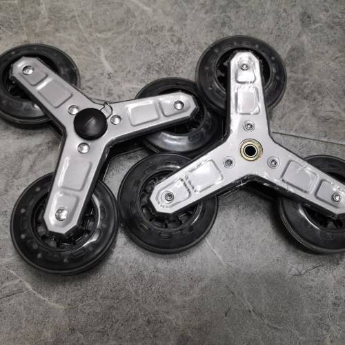 購物車爬樓梯不銹鋼架三角水晶輪, 帶軸承比一般不帶軸承的更負重和更順滑(8mm軸心)...