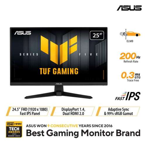 Asus VG259Q5A 24.5" 200Hz TUF Gaming 電競顯示器 [行貨,原廠保用,實體店經營]