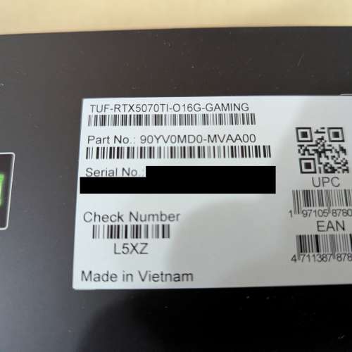 ASUS TUF Gaming GeForce RTX 5070 Ti 16GB 顯示卡