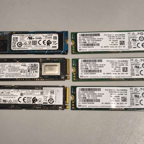 Toshiba SK Intel Micron M.2 512GB NVMe SSD 健康度97-100%