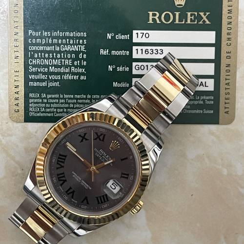 全香港最平😆 好𠃊新淨😂 ROLEX 116333 41mm大裝 溫布頓特別版 金鋼灰面綠字 9格帶 ...