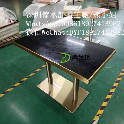 高檔酒吧吧枱訂造，土豪金包邊吧枱，黑色人造石面餐枱，專業訂造雲石方檯，訂造高...