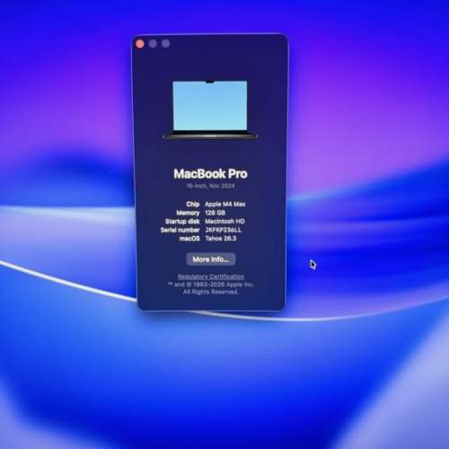 MacBook Pro 16 吋 M4 Max - 128GB / 4TB  /奈米紋理/深空黑