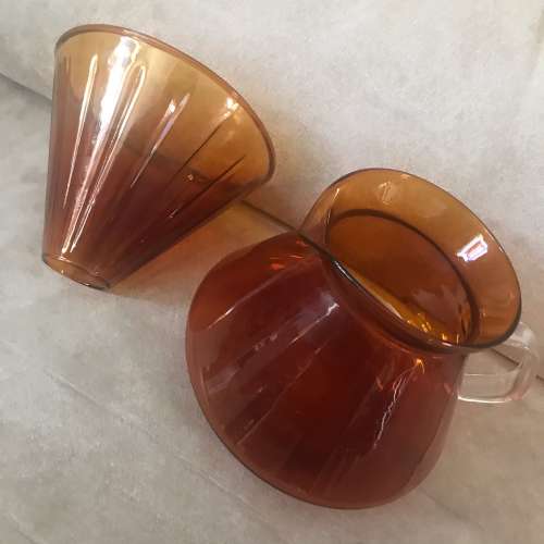 ☕️  Coffee Filter Cup + Drip Pot Glass USED 咖啡 錐形 咖啡濾杯 + 咖啡壺 ☕️