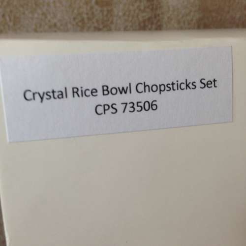 🏦 HSBC Crystal Rice Bowl Chopsticks Set (Collectible) NEW 全新 匯豐 水晶 套裝...