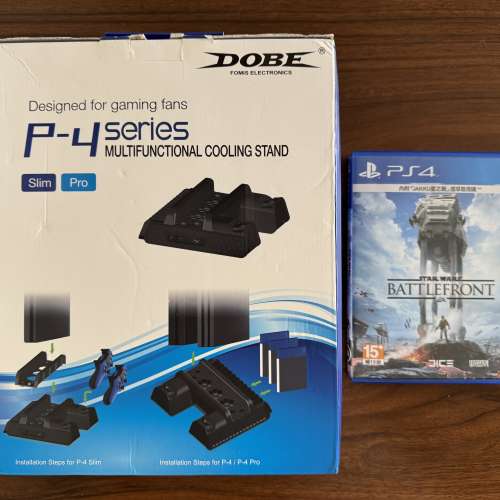 全新DOBE (PS4 Slim / PS4 Pro) 多功能散熱風扇直立式主機手掣充電底座