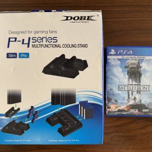 全新DOBE (PS4 Slim / PS4 Pro) 多功能散熱風扇直立式主機手掣充電底座