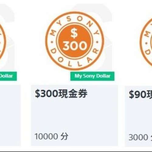 Sony Dollar Gift Vouchers 電子現金卷 - $1290