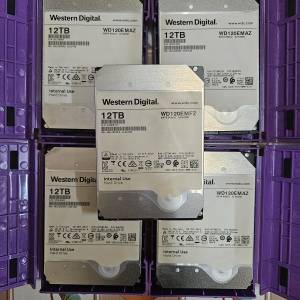 市場大容量持續加價,有買趁手WD 12TB 3.5吋硬碟升級放售,每隻@$1600.- X5隻$8000.-