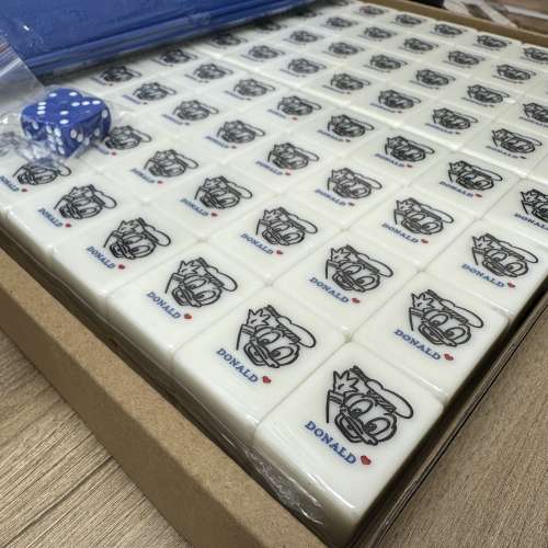 100% 全新：廣東白色唐老鴨麻雀 Donald Duck Guangdong Mahjong Set - 附唐老鴨不織...