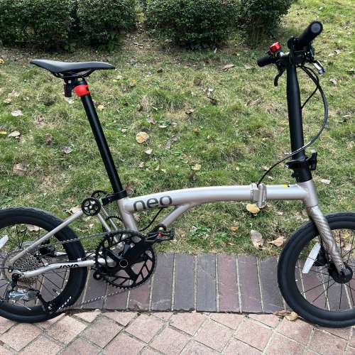 亮光鈦色 JAVA NEO 9速 桶軸碟剎 16吋 349 鋁合金折叠車 （三折叠小布 國布 ）送前...