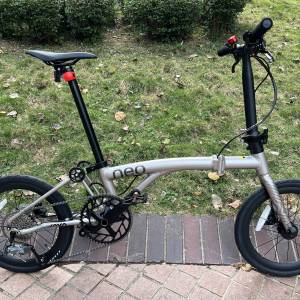 亮光鈦色 JAVA NEO 9速 桶軸碟剎 16吋 349 鋁合金折叠車 （三折叠小布 國布 ）送前...