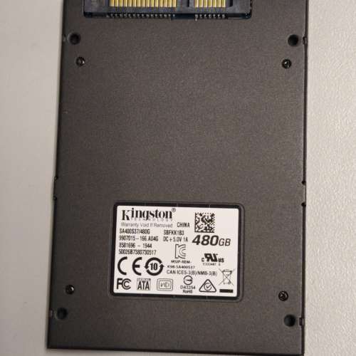 Kingston SA400 480GB 2.5寸 SATA SSD