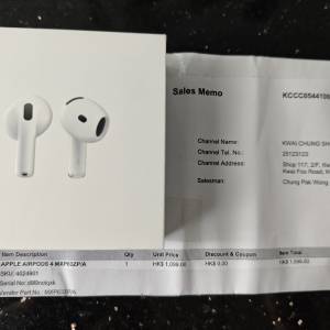 Apple Airpods four 無降噪 全新
