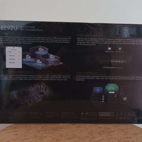 Asus RT-BE92U BE9700 Tri-band Wi-fi 7 Extendable Router (英國版)