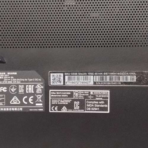 MSI MS-16V1/15.6&rdquo;LED/i7-10870H 2.21GHz/32GB DDR4 2666 RAM/1TB M.2 SSD/88% Ne...