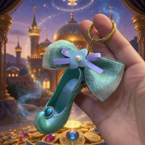 睇下文&middot;文盲勿擾&middot;不轉wtsapp‼絕版迪士尼阿拉丁茉莉公主高踭鞋掛飾 茉莉公主鎖匙...