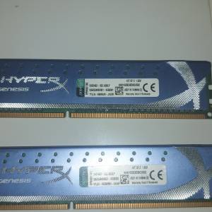 One pair of Kingston HyperX Genesis DDR3 1600MHz 4GB RAM 一對 4GB 共: 8GB
