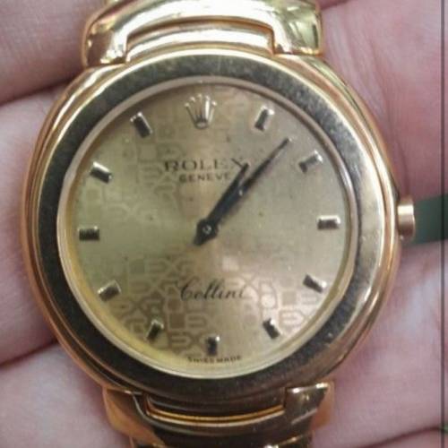 ( 己售出 ) 古董Rolex 6622 Cellini 18KT Gold 石英錶 ( 全重 107 Grams )