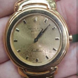 ( 己售出 ) 古董Rolex 6622 Cellini 18KT Gold 石英錶 ( 全重 107 Grams )