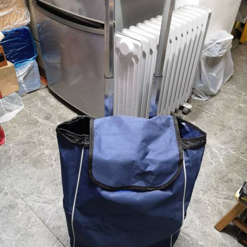 藍色大容量購物車（買餸車），換了全新袋，兩側及後面都各有一個袋