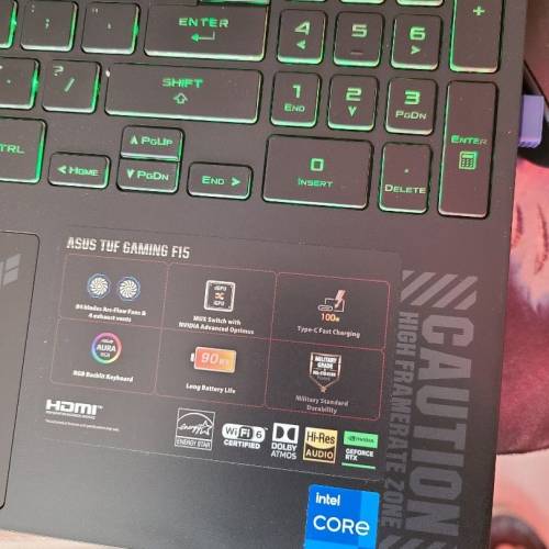 ASUS TUF Gaming F15 Core i7 RTX 4060 laptop