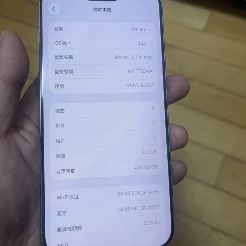 好X新淨😆 iPhone 16 pro Max 512GB 港行雙咭 還有Apple 保用至2026年11月 包套包貼...
