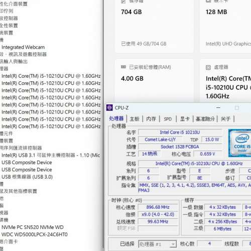 Dell Vostro 3590 15.6吋  i5-10210U 4G Ram 256GB SSD+500GB硬碟