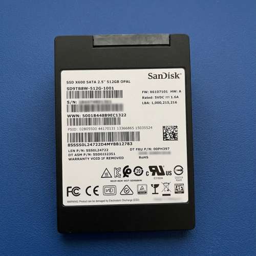 SanDisk 512GB SSD SATA 2.5吋