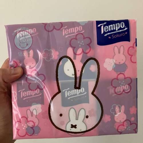 全新TEMPO得寶限量版  Miffy迷你裝紙手巾 櫻花味